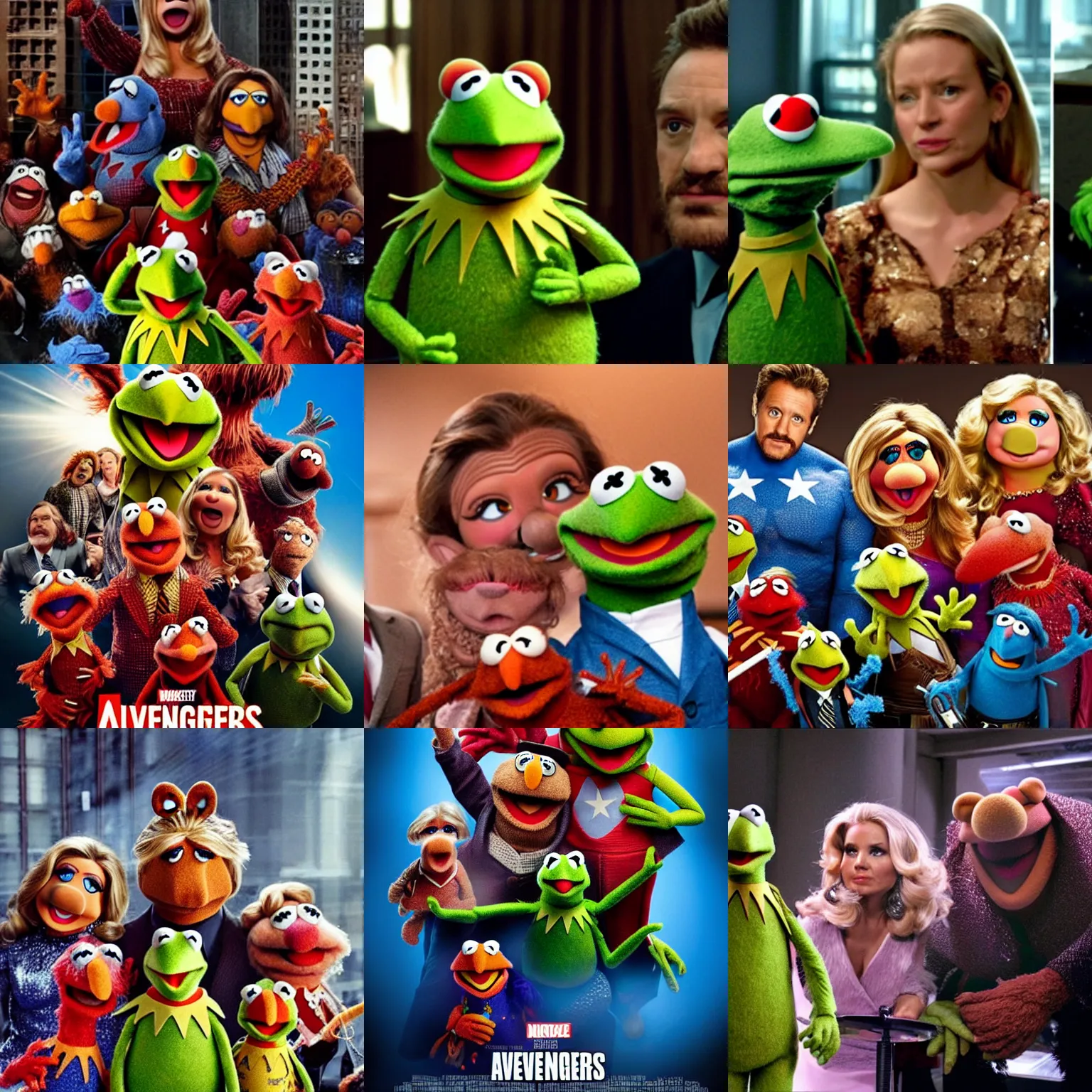 Prompt: the muppets starring in the avengers, highly detailed, hyper realistic, cinematic lighting