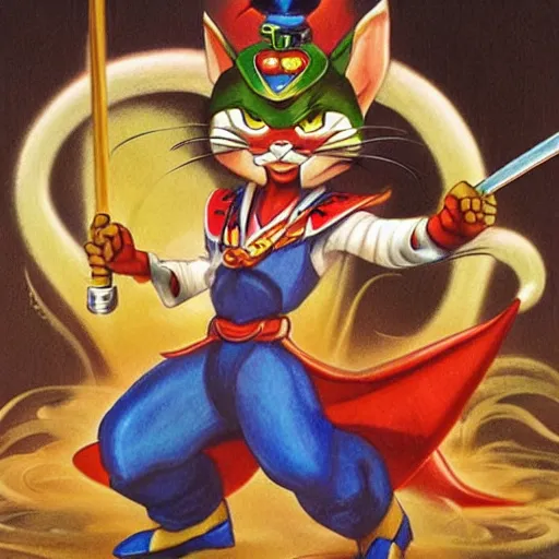 Image similar to samurai pizza cats fantasy art, boris vallejo 8 k