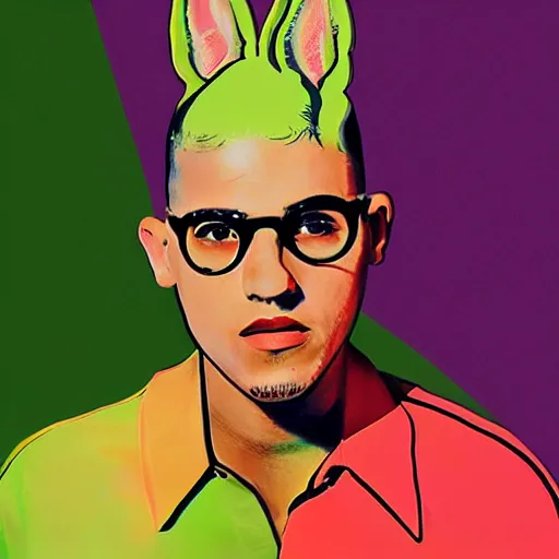 Prompt: bad bunny, benito antonio martinez ocasio portrait