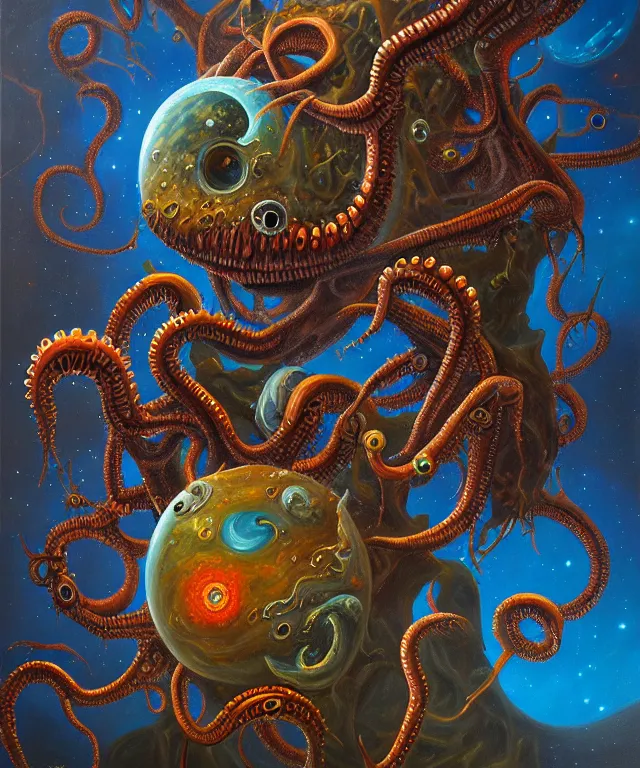 Image similar to an oil on canvas painting, polycount, surrealism, surrealist, lovecraftian, cosmic horror, high detail