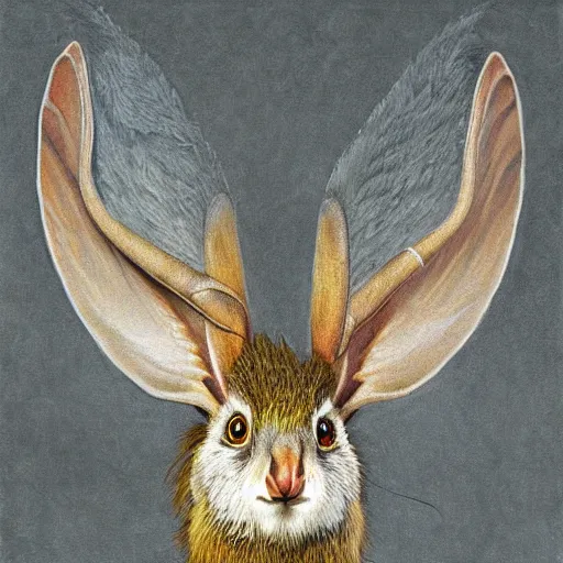 Prompt: wolpertinger highly detailed, sharp focus, digital painting, oil painting, artwork, museum work, by Robert Bateman, by Carl Brenders,