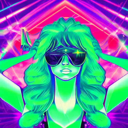 Prompt: emerald gem, epic retrowave art, trending on art station