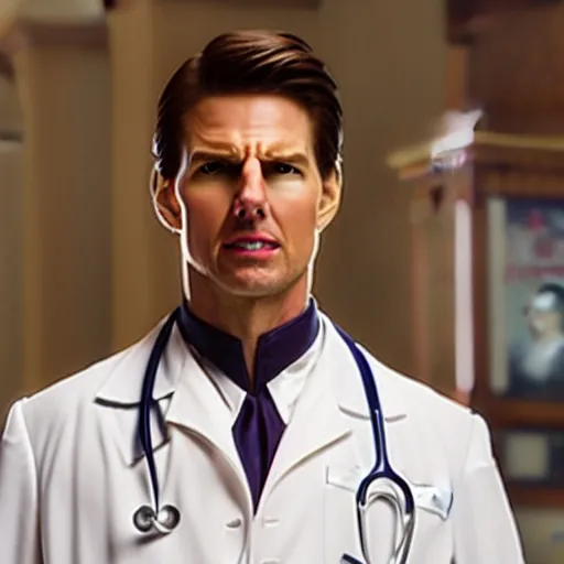 Image similar to film still of Tom Cruise as Doctor Strange in the Multiverse of Madness