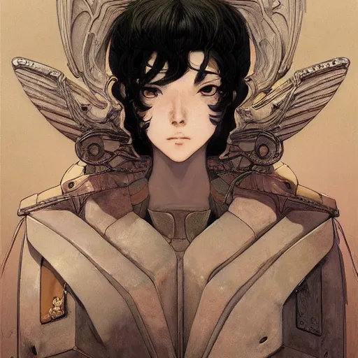 Prompt: prompt : roman panteon character portrait soft light painted by james jean and katsuhiro otomo and erik jones, inspired by evangeleon anime, smooth face feature, intricate oil painting, high detail illustration, sharp high detail, manga and anime 1 9 9 9