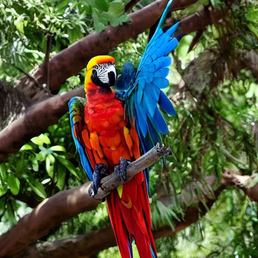 Prompt: armored combat macaw