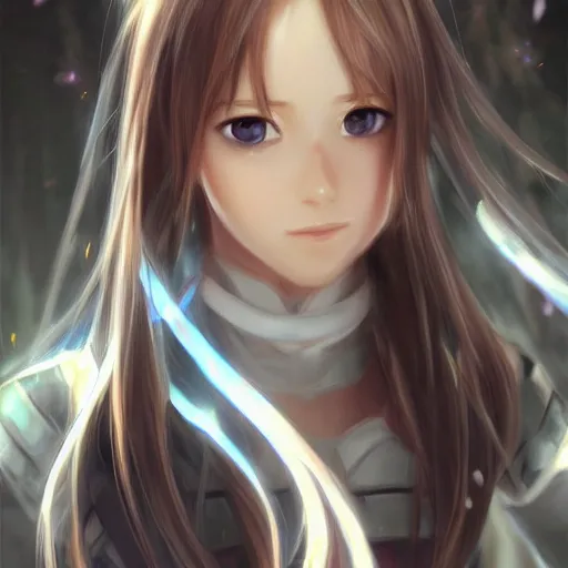 Prompt: picture from the ground : a very beautiful young yuuki asuna, highly detailed, cinematic wallpaper by stanley artgerm lau