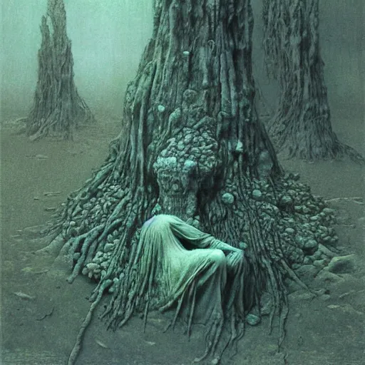 Image similar to Goblin Market by Beksinski