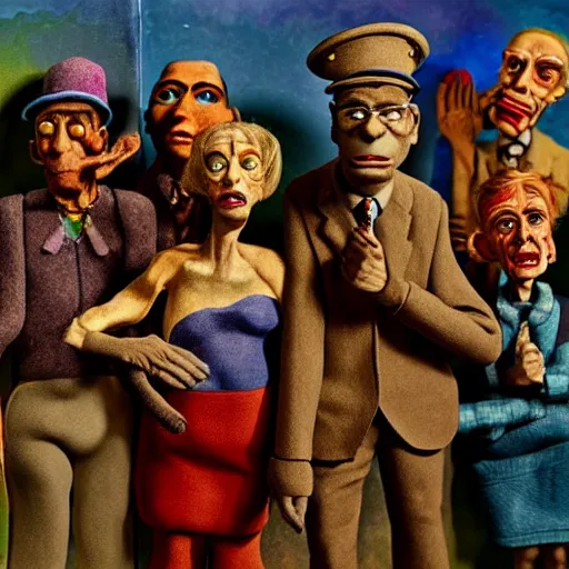 Image similar to mandatory diversity claymation by otto dix, hyperrealistic, masterpiece, aesthetic