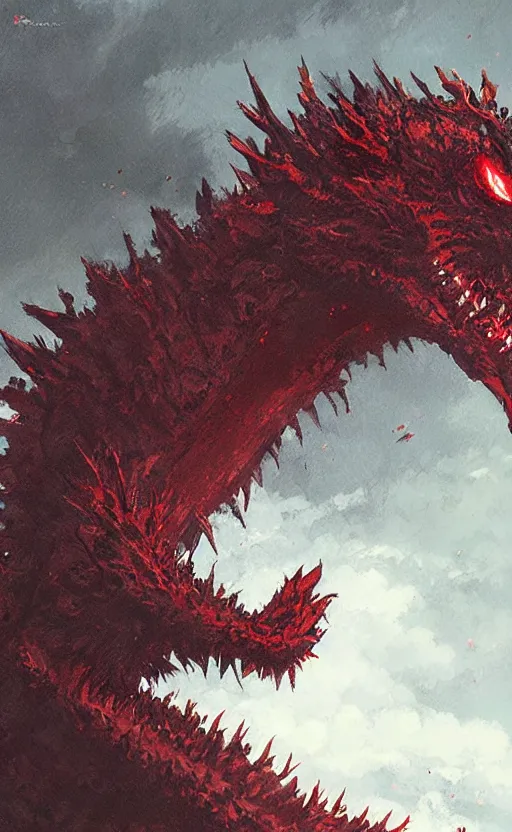 Image similar to shin godzilla, trending on pixiv fanbox, painted by greg rutkowski makoto shinkai takashi takeuchi studio ghibli