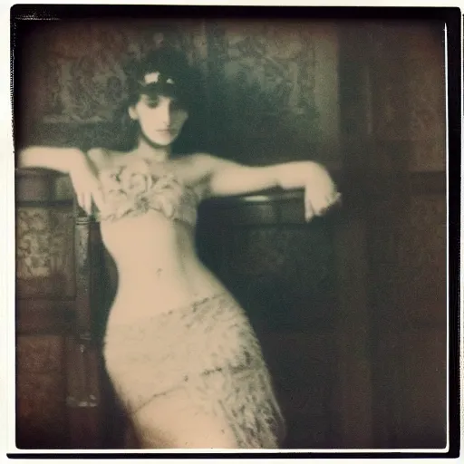 Image similar to polaroid picture by mucha