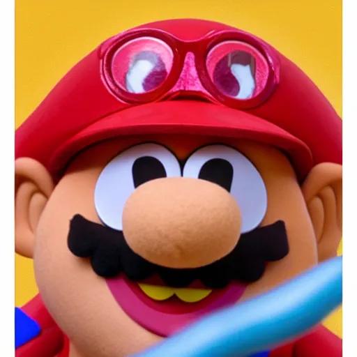 Image similar to A still of Mario as a muppet, photo real, photographic, photograph, artstation, trending