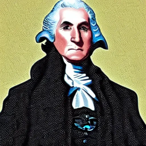 Prompt: still frame from upcoming blockbuster batman film with george washington as batman