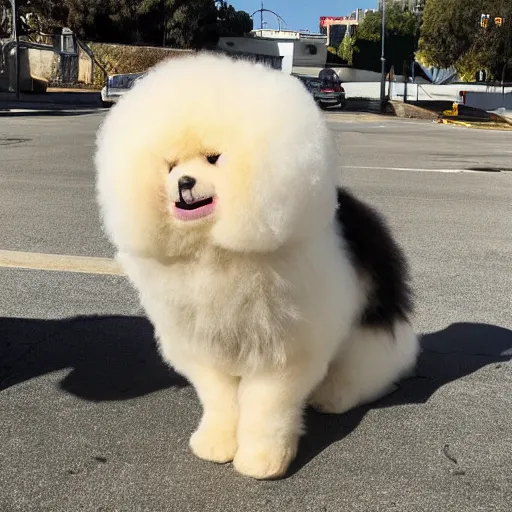 Prompt: LOS ANGELES, CA, USA-SEP 20, 2017: The most helpful friendly huggable fluffy creature that emerged from the opening of the Celestial Divine Portal