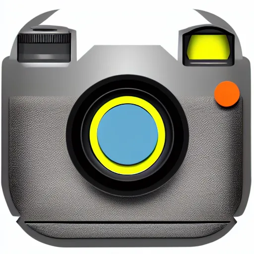 Image similar to app icon of a camera lens, mate colors, material design, minimalist