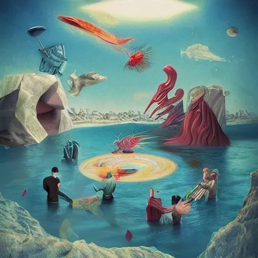 Image similar to ridiculous surreal impossible Fantasy artwork