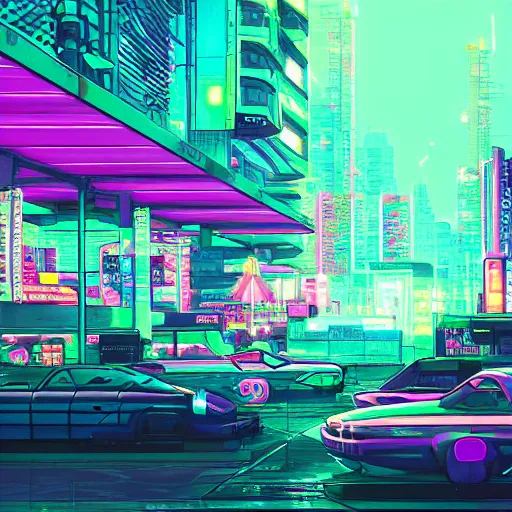 Image similar to vaporwave cyberpunk photorealistic pokemon pallet town