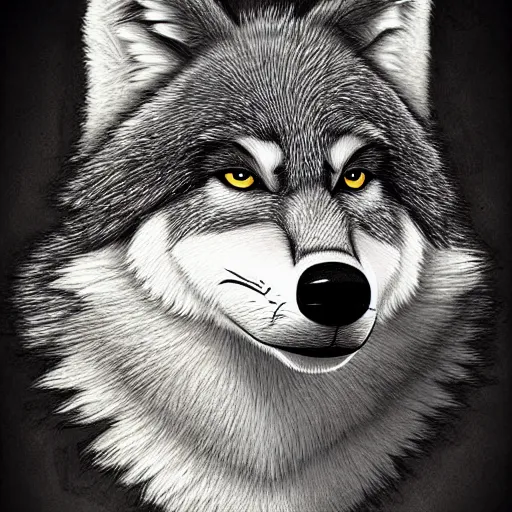 Prompt: beautiful furry art of wolf in smoking, high quality, detailed, zootopia style