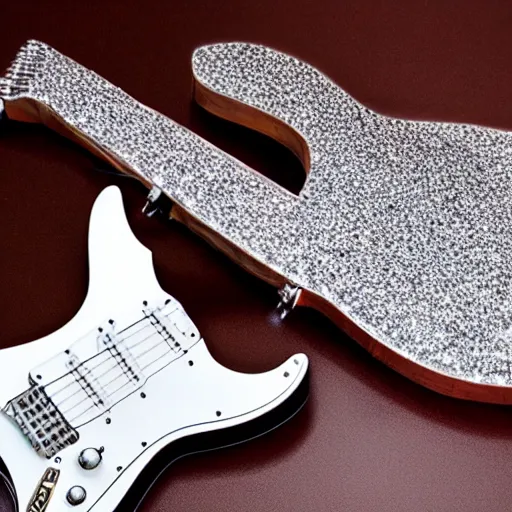 Image similar to an electric guitar made entirely out of diamonds