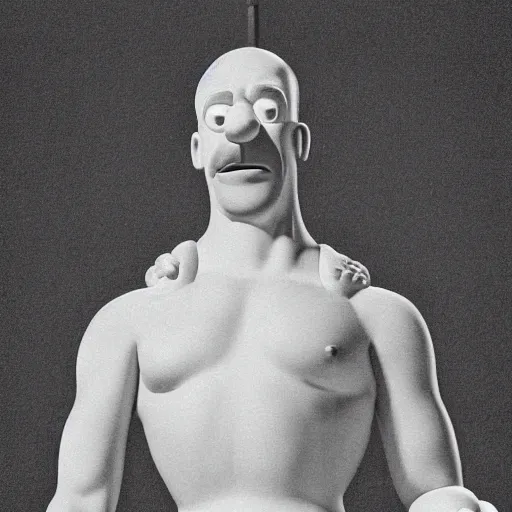 Image similar to Homer Simpson as the Discobolus