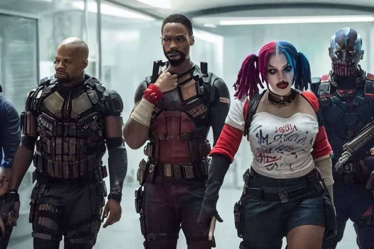 Prompt: yamiche alcindor in a still of the suicide squad ( 2 0 2 1 )