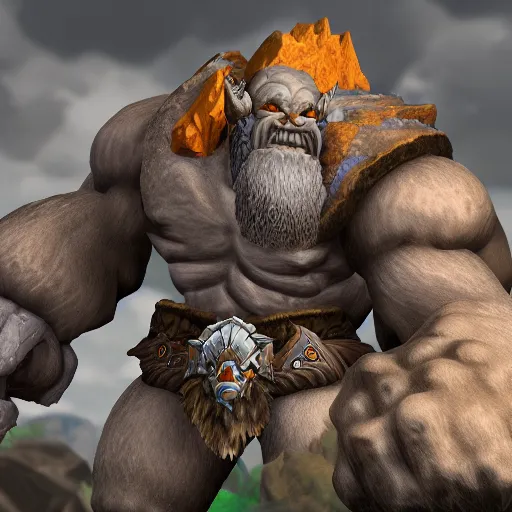 Image similar to mountain giant made of rocks world of warcraft portrait 8 k