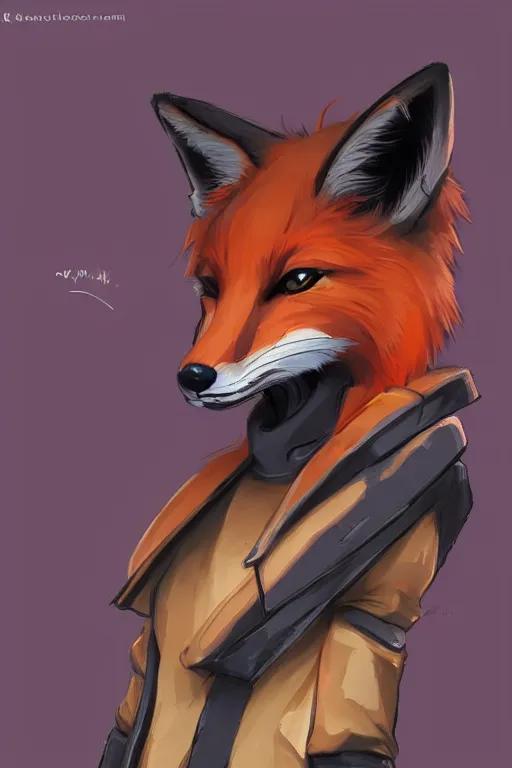 Image similar to a fox fursona, trending on artstation, by kawacy, furry art, digital art, cyberpunk, high quality
