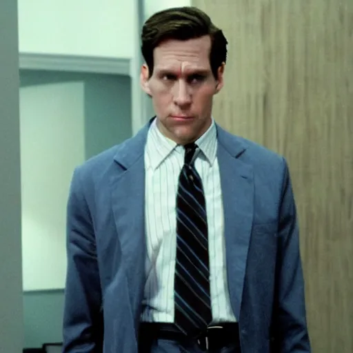 Prompt: Jim Halpert as Patrick Bateman in American Psycho