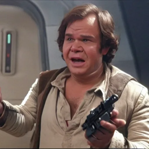 Image similar to Frank Reynolds as Han Solo in star wars, still, high quality