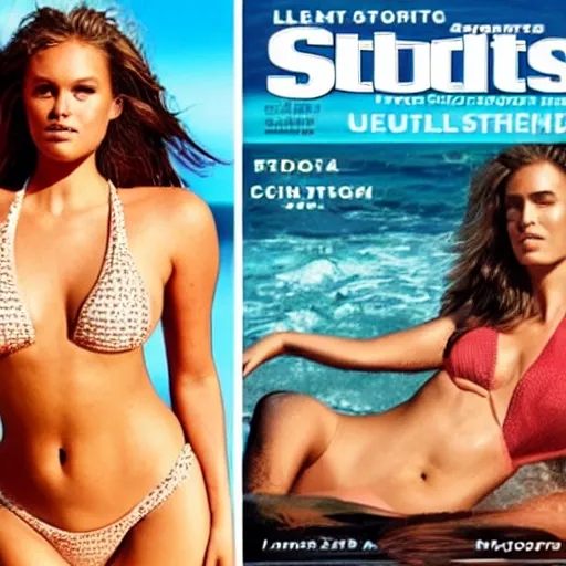 Prompt: sports illustrated swimsuit issue cover in the year 2 0 5 0, cinematic lighting