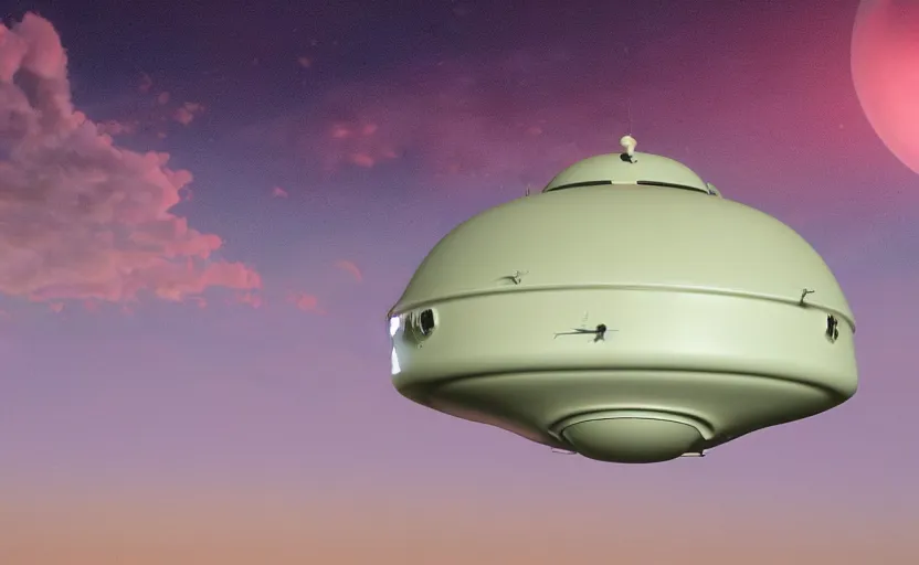 Image similar to a pastel color secret ufo hangar s - 4 bob lazar flying saucer, extremely intricate and detailed 8 k cinematic lighting, hyper realism