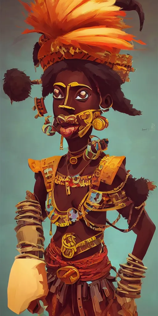 prompthunt: masculine black warrior tribal afrikan voodoo armor, primitive  weapons and kemetic imagery, 2 d game fanart behance hd by jesper ejsing,  by rhads, makoto shinkai and lois van baarle, ilya kuvshinov