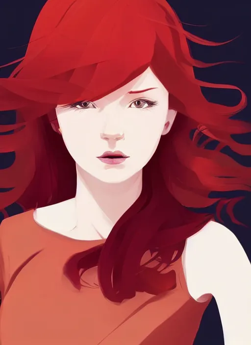 Image similar to a woman with beautiful red hair. she looks very angry. clean cel shaded vector art. shutterstock. behance hd by lois van baarle, artgerm, helen huang, by makoto shinkai and ilya kuvshinov, rossdraws, illustration, art by ilya kuvshinov