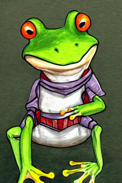 Image similar to frog in knight suit