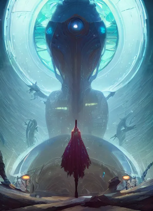 Prompt: numenera, photorealistic by michael komarck, greg rutkowski, victo ngai, artgerm and j. dickenson