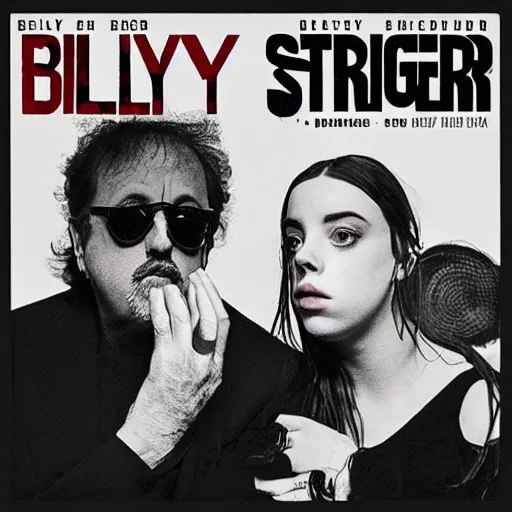 Prompt: billy joel the stranger album cover with billie eilish