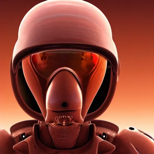 Prompt: profile picture of a martian alien, highly detailed, photorealistic. Mars as background