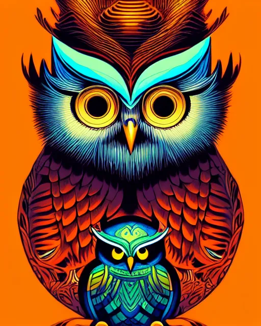 Image similar to concept art by dan mumford of a mask of symbolic owl, symbolism art style, digital painting, sharp focus, illustration