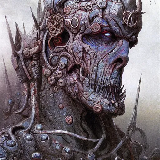 Image similar to warhammer malekith concept, beksinski