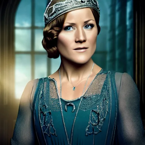 Image similar to Helene Fischer in downton Abbey. Movie still. artstation, cgsociety, deviantart, 8k, HD