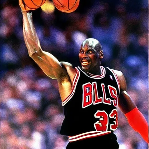 Image similar to michael jordan painted like a renaissance saint.