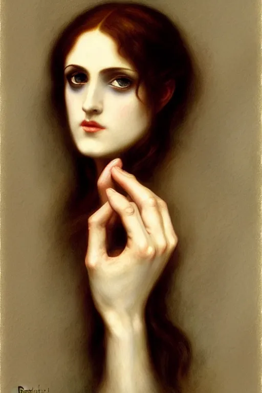 Image similar to phantom of the opera, painting by rossetti bouguereau, detailed art, artstation