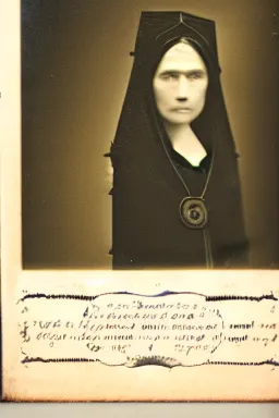 Prompt: daguerreotype of a priestess. cthulhu priestess woman.