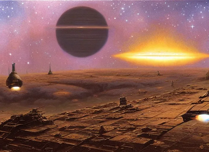 Image similar to starmaker, matte painting, peter elson