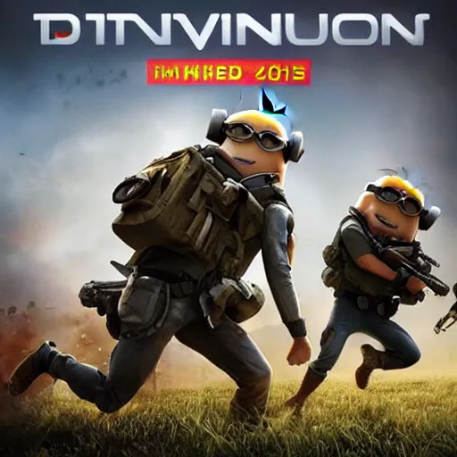 Prompt: battlefield cover art replaced with minions