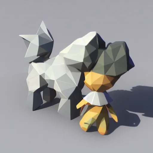 Prompt: lowpoly cute fumo plush rendered on psx ( 1 9 9 9 )