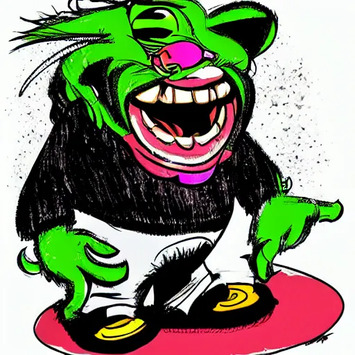 Prompt: danny devito in the style of ed roth and rat fink