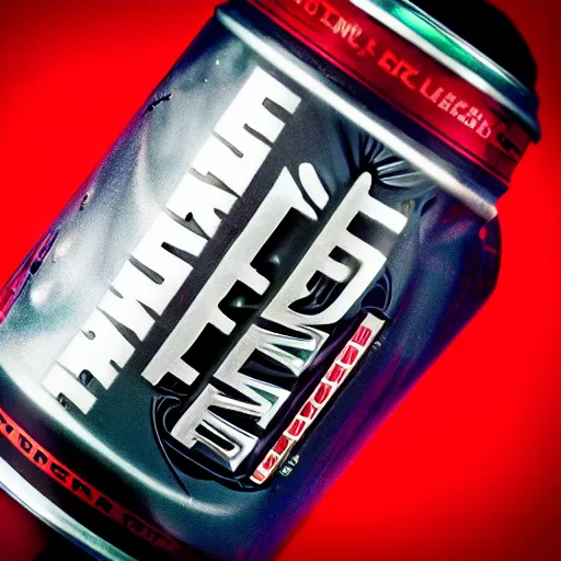 Image similar to photograph “WD40” energy drink can, HD, 8k, RED camera