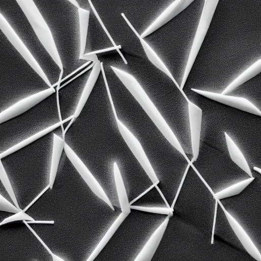 Image similar to very thin black line connecting dots in the shape of abstract origami