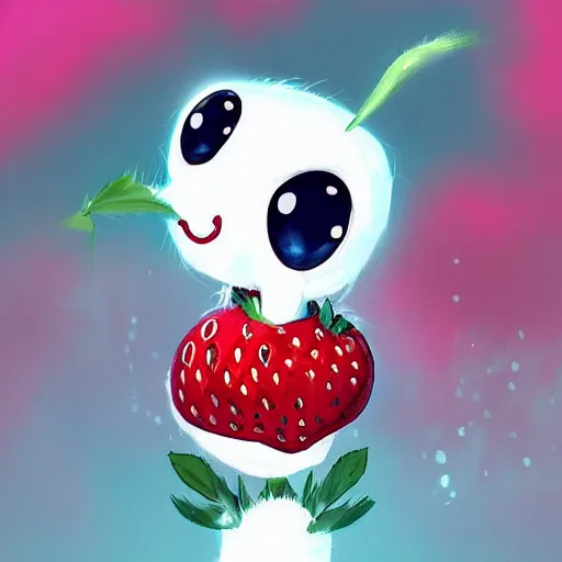 Image similar to adorable strawberry creature trending on pixiv