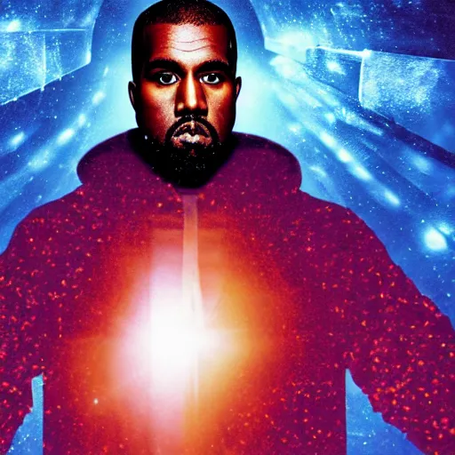 Image similar to a full body photograph of kanye west as'doctor who ', time vortex in the background, detailed face, symmetrical face, extreme realism and detail, 8 k, completely framed, direct lighting, 3 5 mm photo, photorealistic, sharp focus